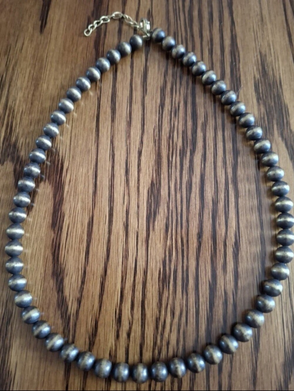 Necklace Brass 8mm Pearls 20"-22"